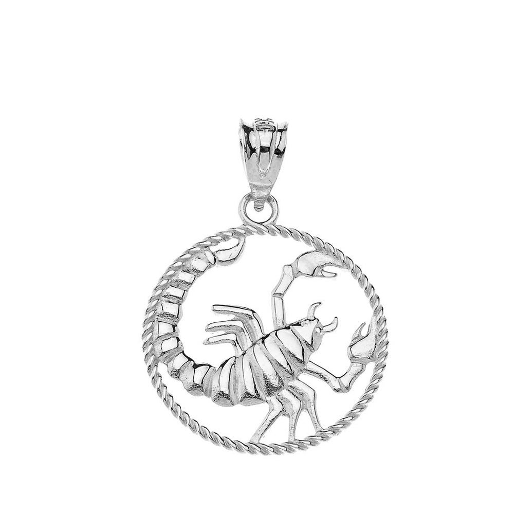12 Astrological Zodiac Signs Rope Pendant Necklace in Sterling Silver, view 20