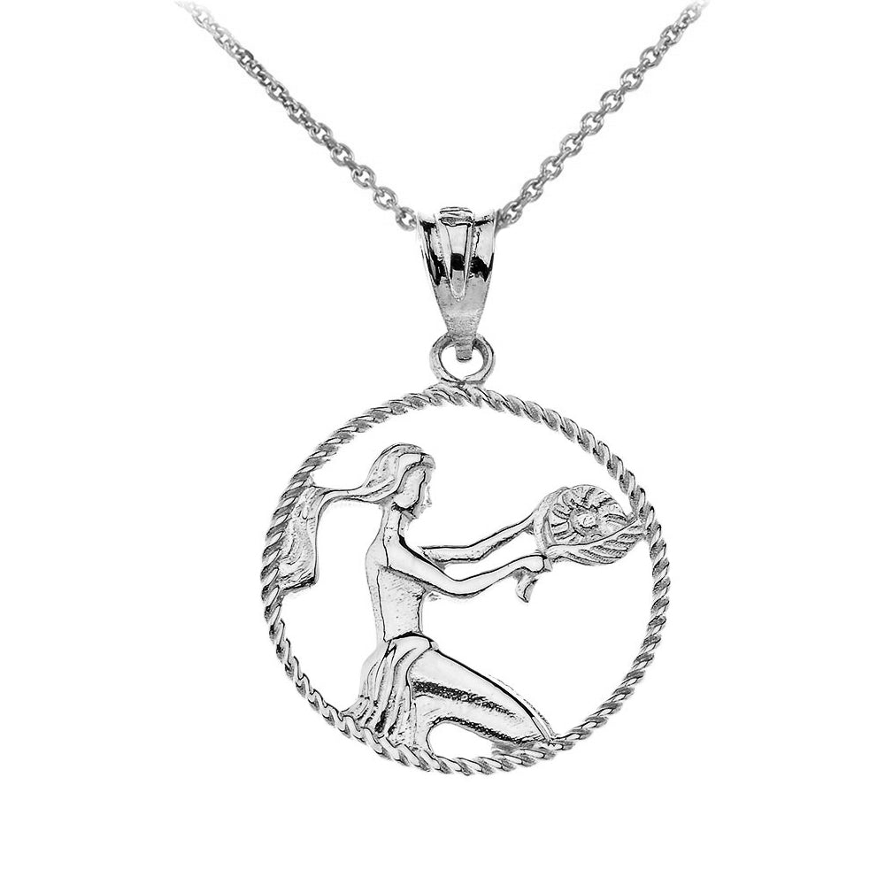 12 Astrological Zodiac Signs Rope Pendant Necklace in Sterling Silver, view 23