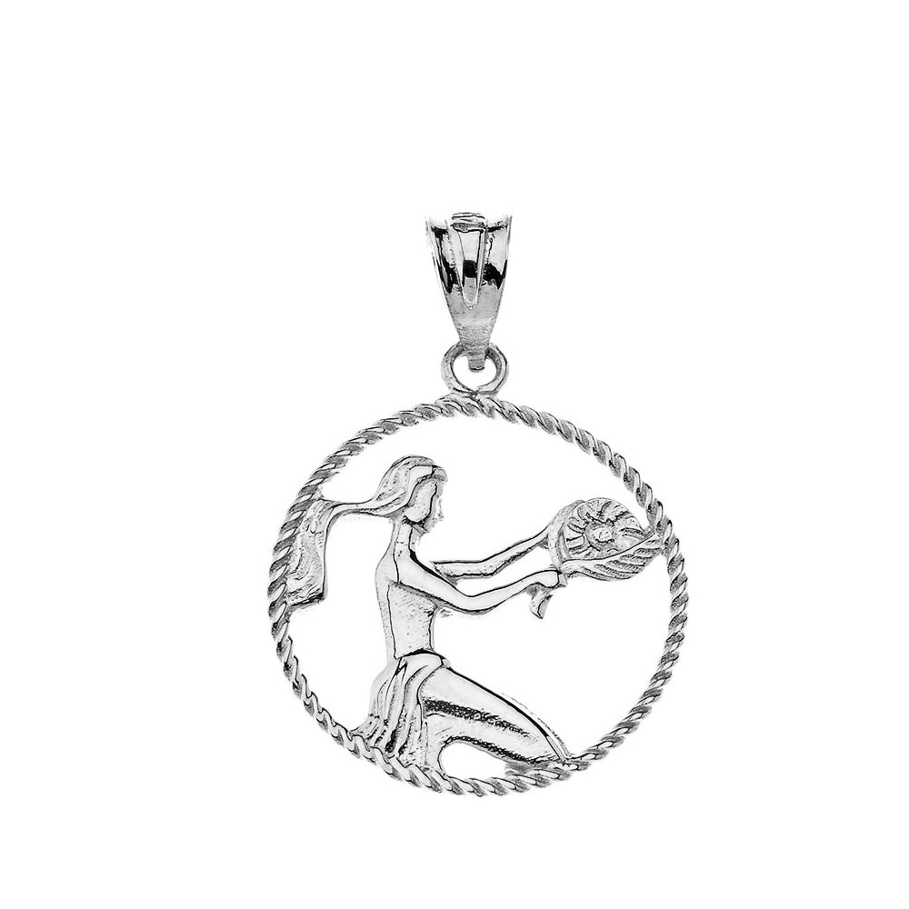 12 Astrological Zodiac Signs Rope Pendant Necklace in Sterling Silver, view 24