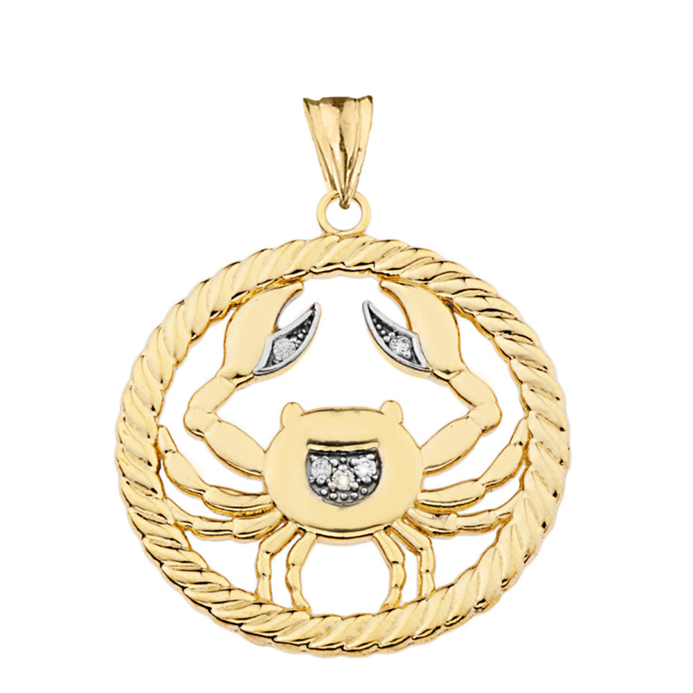 12 Gold Astrological Diamond Zodiac in Rope Pendant Necklace, view 10