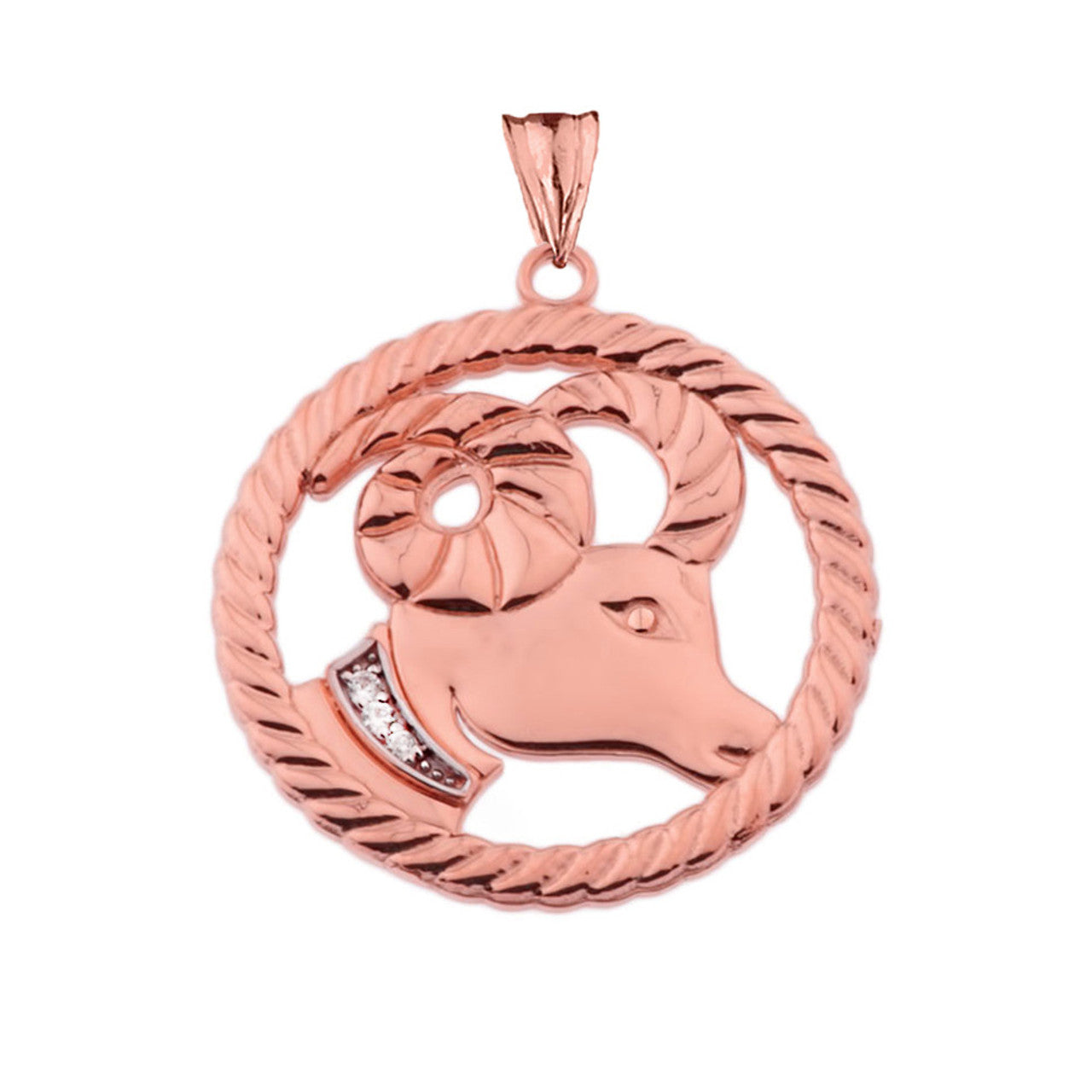 12 Gold Astrological Diamond Zodiac in Rope Pendant Necklace, view 28