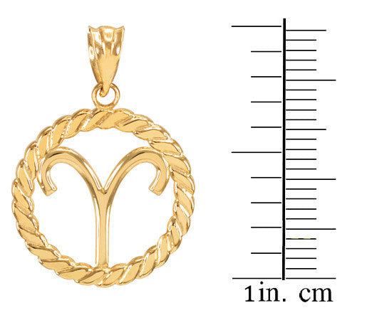 12 Gold Astrological Zodiac Sign in Circle Rope Pendant Necklace, view 3