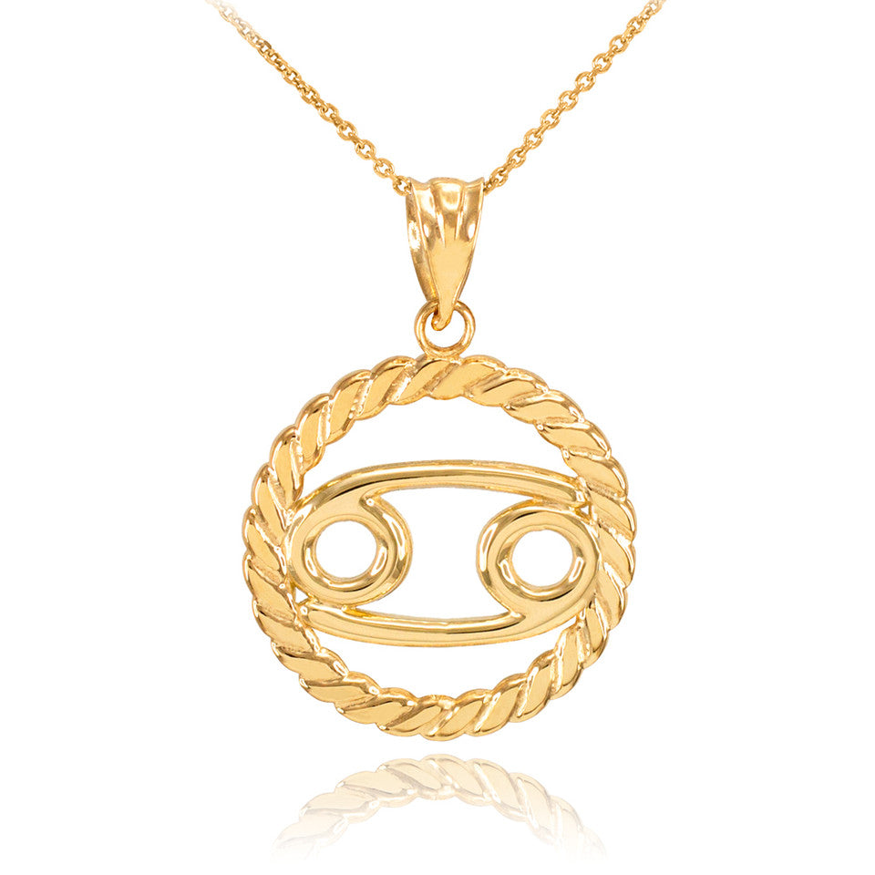 12 Gold Astrological Zodiac Sign in Circle Rope Pendant Necklace, view 8