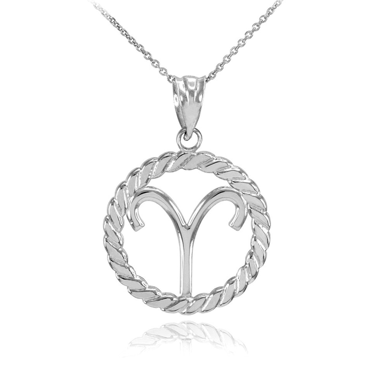 12 Gold Astrological Zodiac Sign in Circle Rope Pendant Necklace, view 18