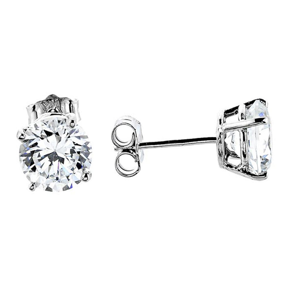 14K Gold 4 Prongs Classic Stud Earrings