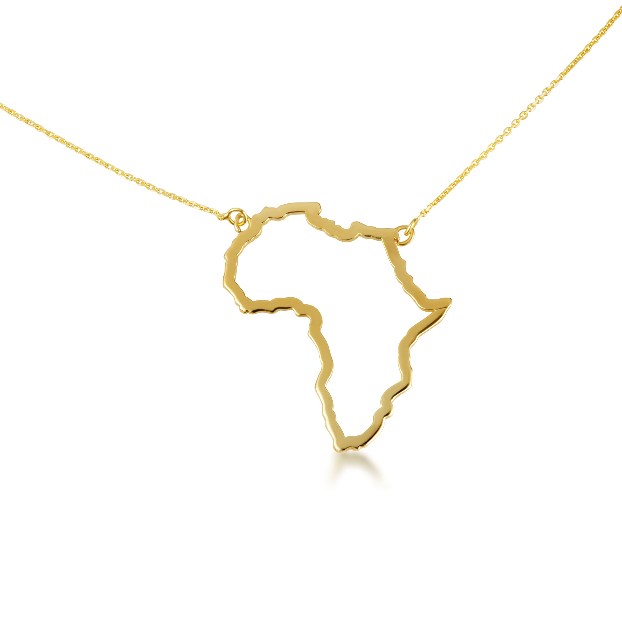 14K Gold Africa Map Pendant Necklace, view 6