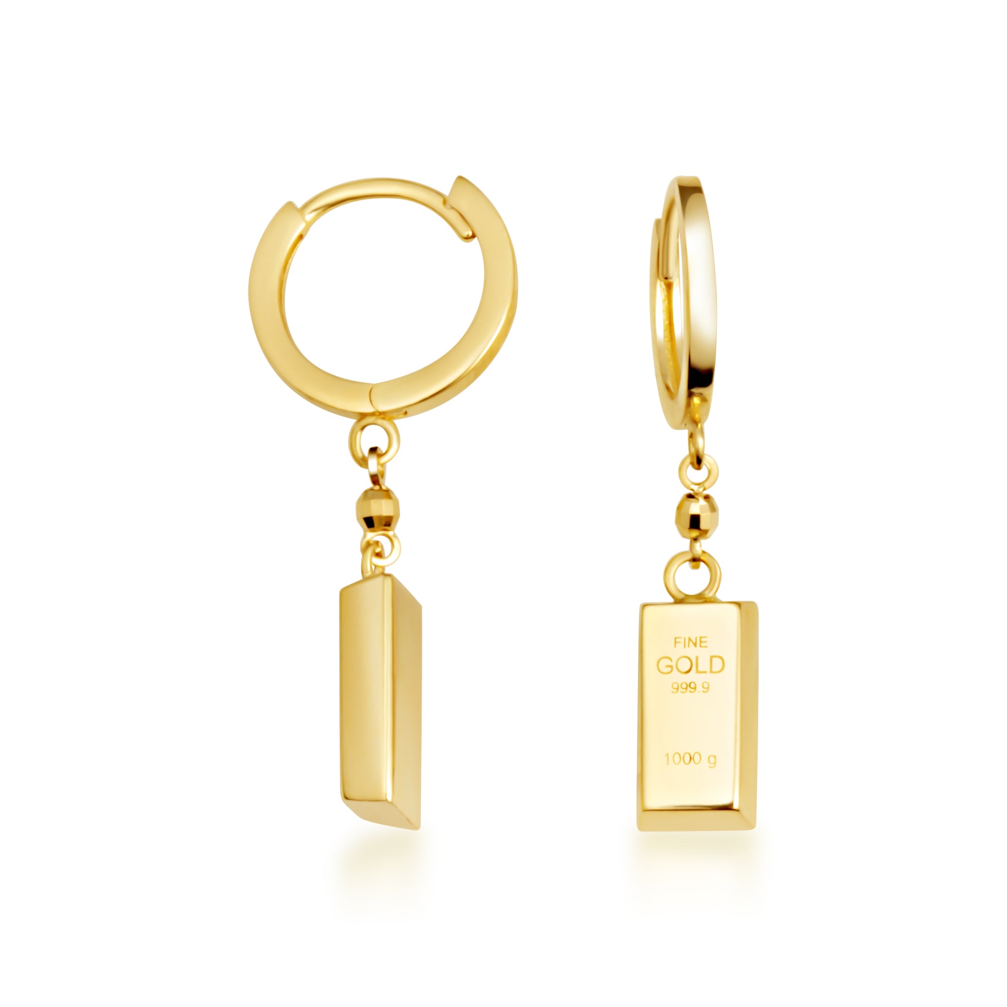 14K Gold Bar Earrings