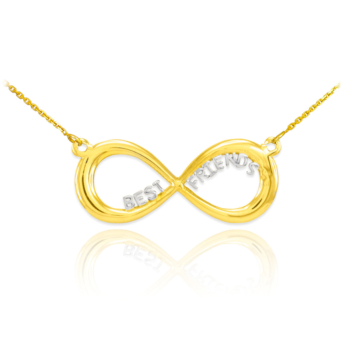 14K Gold "BEST FRIENDS" Infinity Necklace, view 2