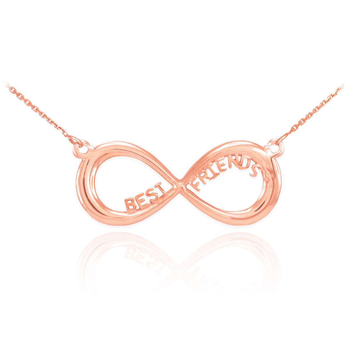 14K Gold "BEST FRIENDS" Infinity Necklace, view 3