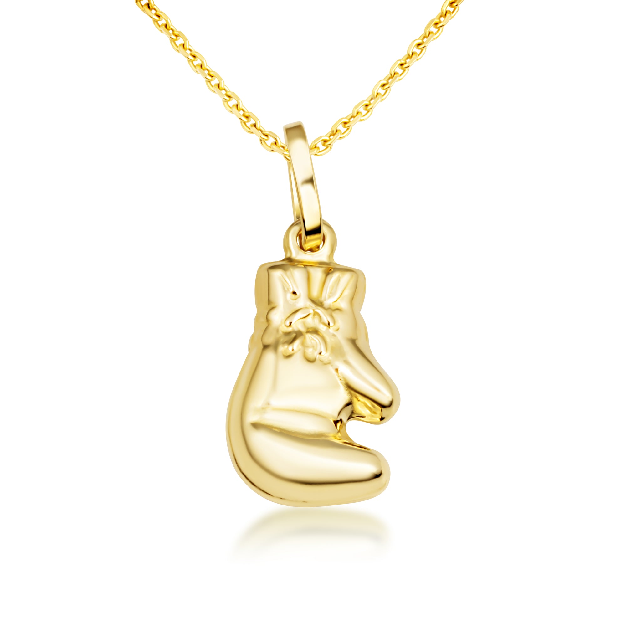 14K Gold Boxing Glove Pendant Necklace, view 6