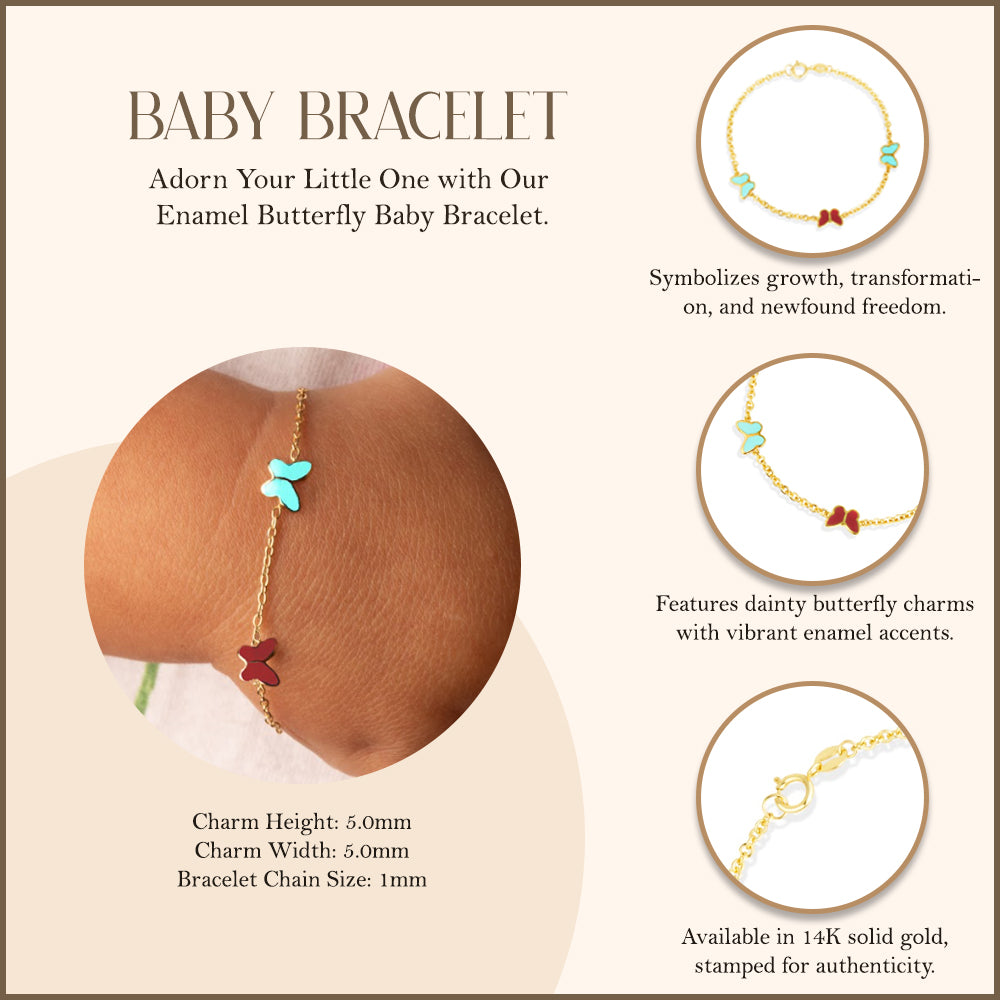 14K Gold Butterfly Bracelet (5.25"), view 4