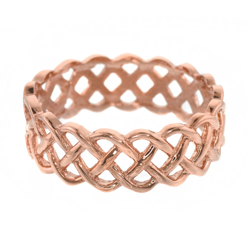 14K Gold Celtic Weave Wedding Band, view 3