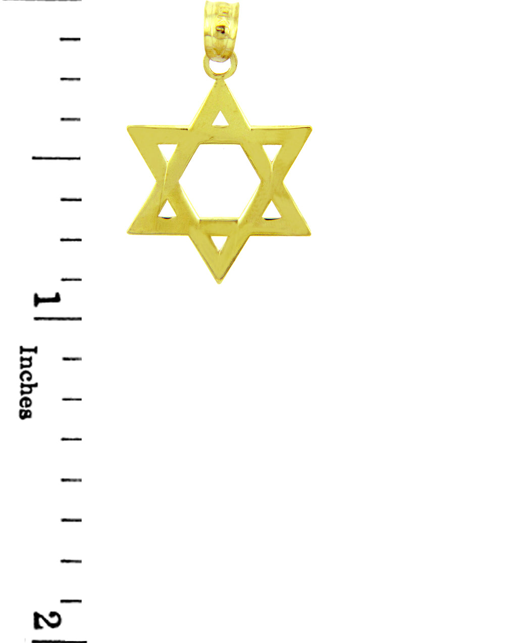 14K Gold Classic Star of David Pendant, view 2