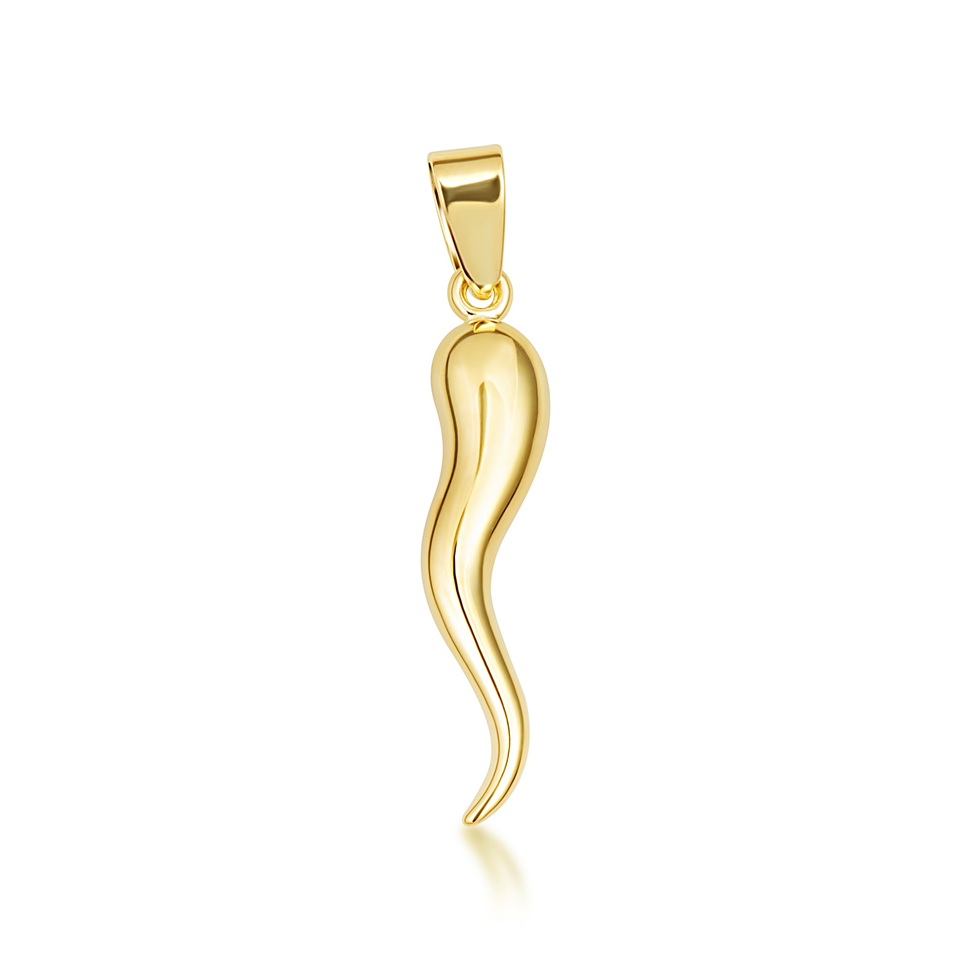 14K Gold Cornicello Italian Horn Pendant Necklace
