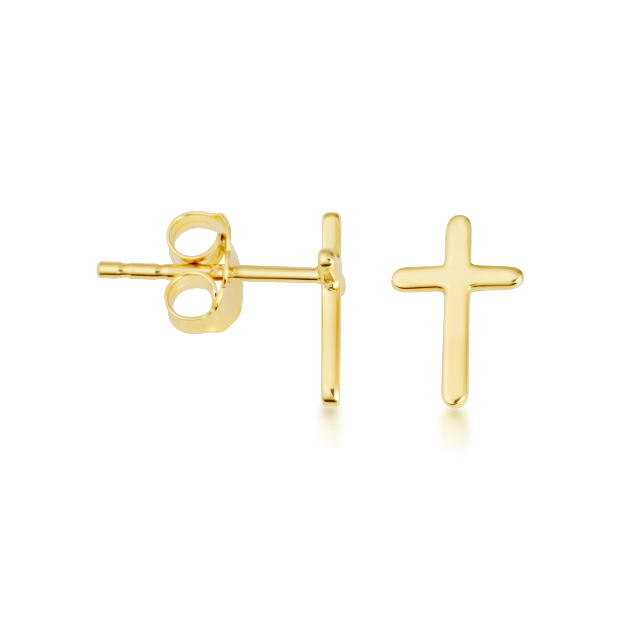 14K Gold Cross Earrings