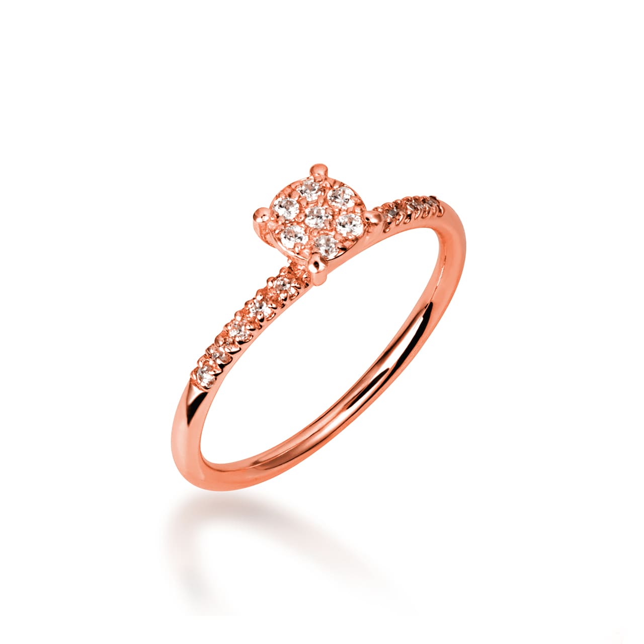14K Gold Cubic Zirconia Pavé Set Wedding Ring, view 3