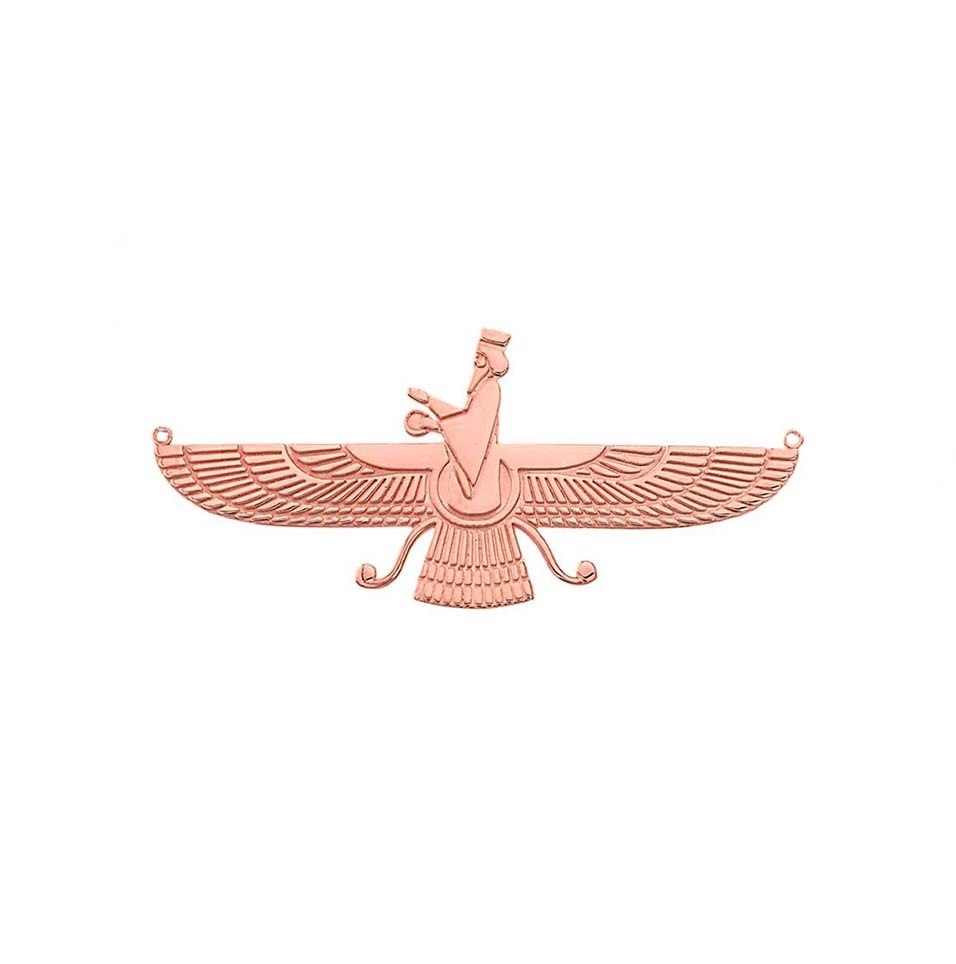 14K Gold Dainty Faravahar Necklace, view 5