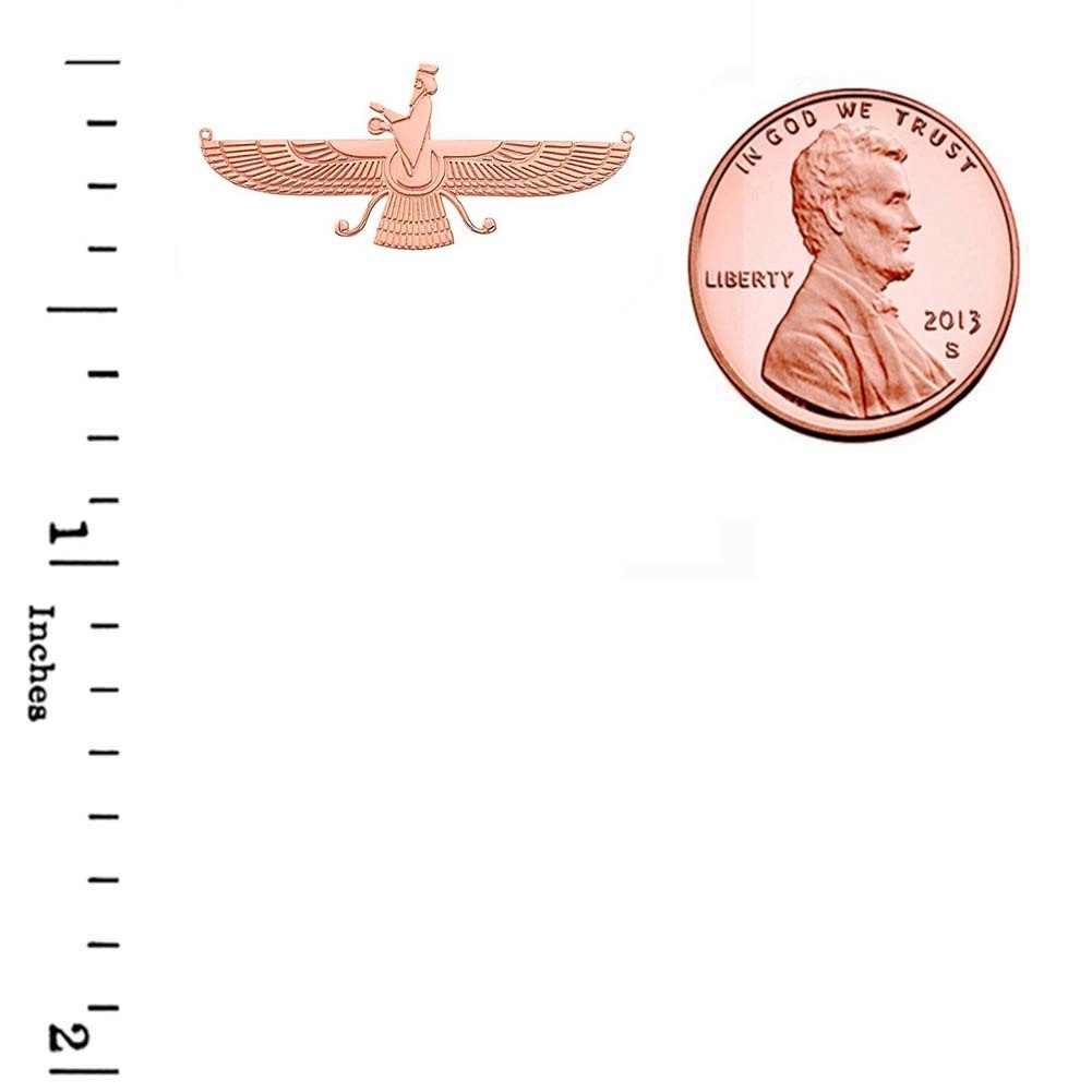 14K Gold Dainty Faravahar Necklace, view 6