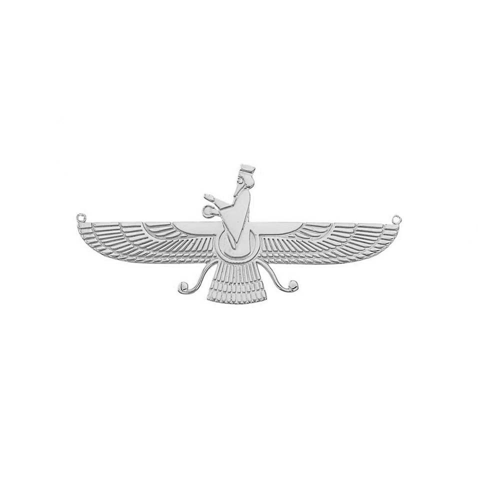 14K Gold Dainty Faravahar Necklace, view 8