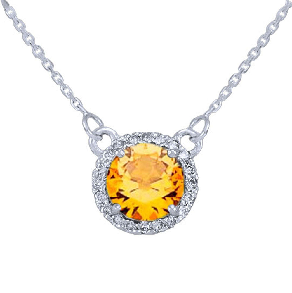14K Gold Diamond Citrine Necklace, view 3