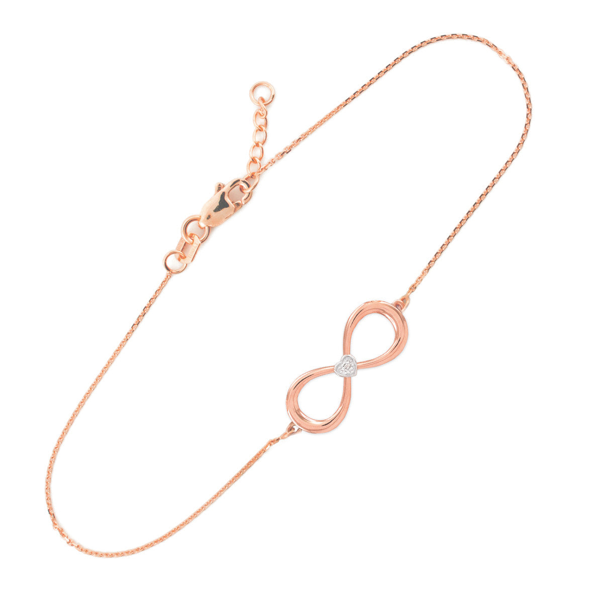 14K Gold Diamond Infinity Bracelet, view 2
