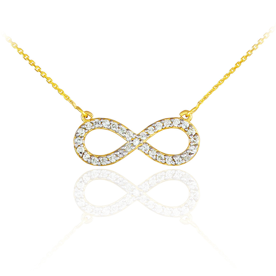 14K Gold Diamond Infinity Pendant Necklace