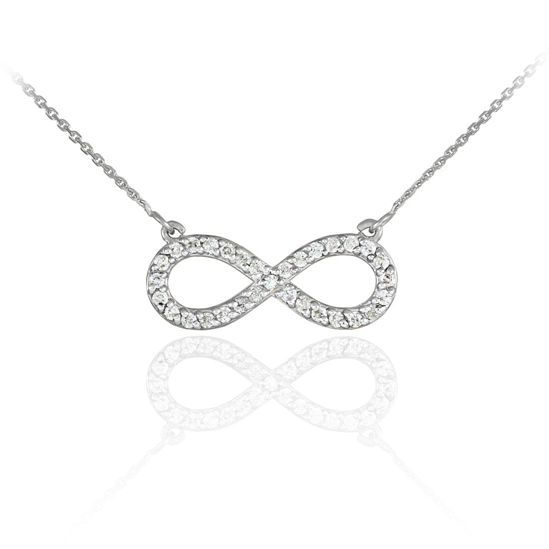 14K Gold Diamond Infinity Pendant Necklace, view 3