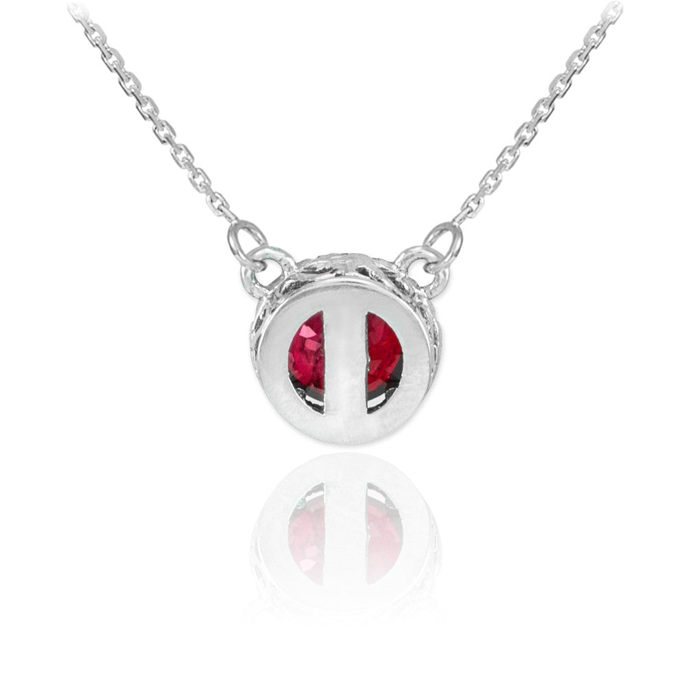 14K Gold Diamond Ruby Necklace, view 3