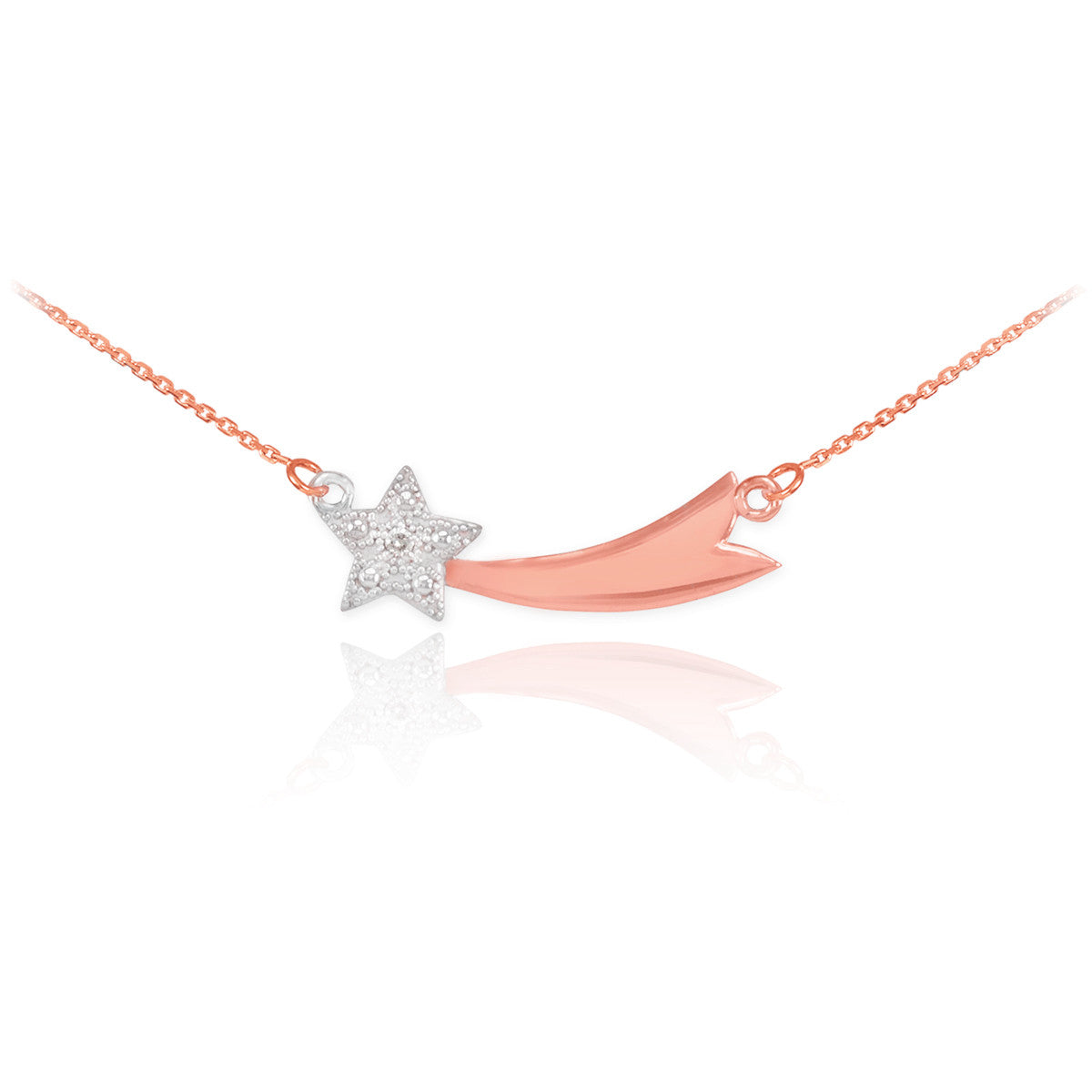 14K Gold Diamond Studded Shooting Star Necklace, view 2