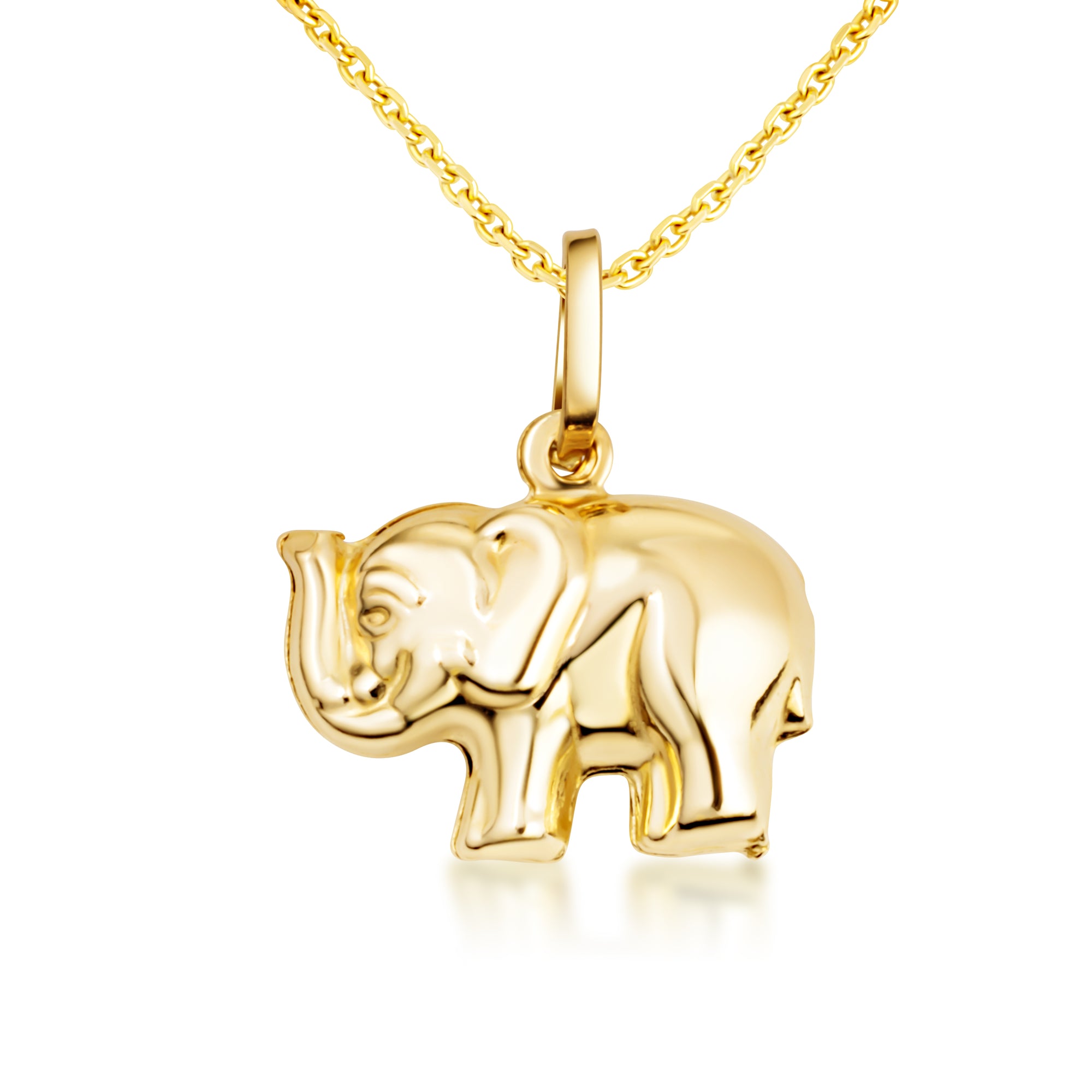 14K Gold Elephant Lucky Necklace, view 4