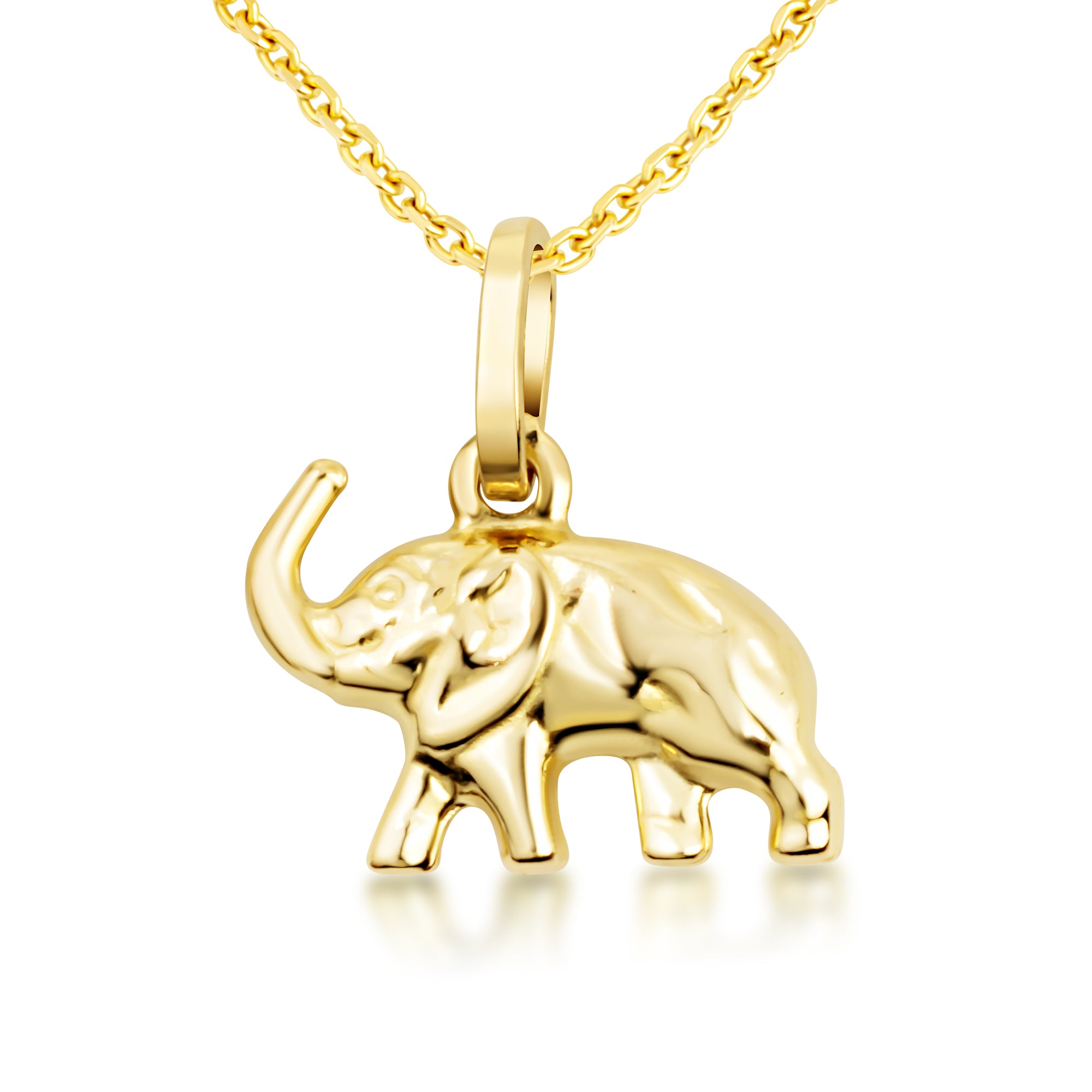 14K Gold Elephant Necklace, view 4