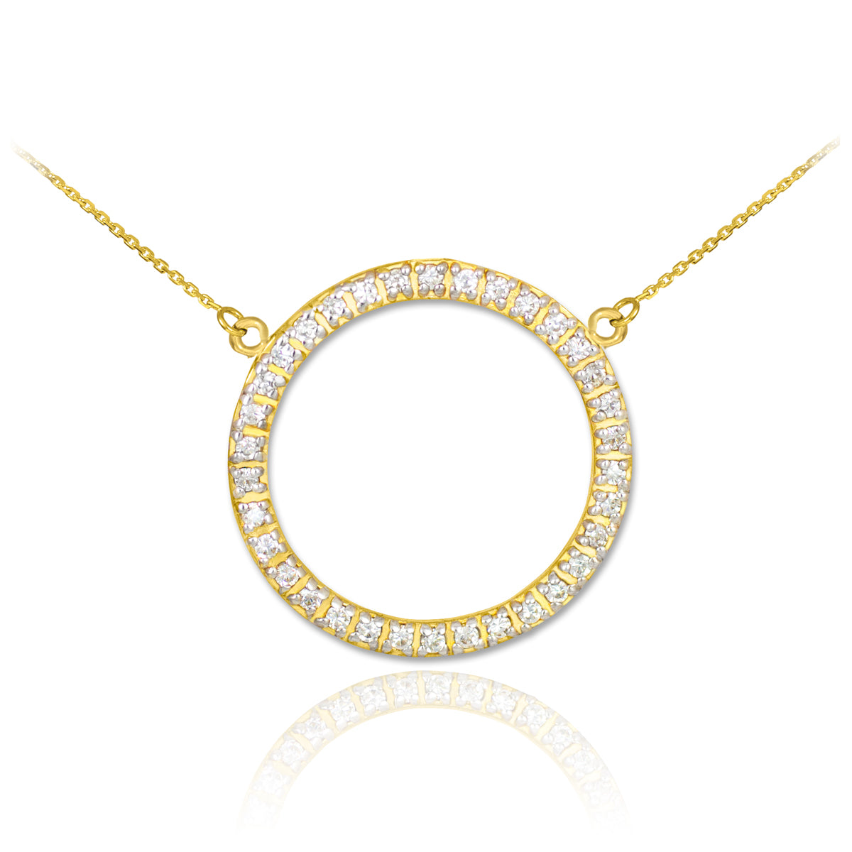 14K Gold Eternity Circle of Life Diamond Necklace