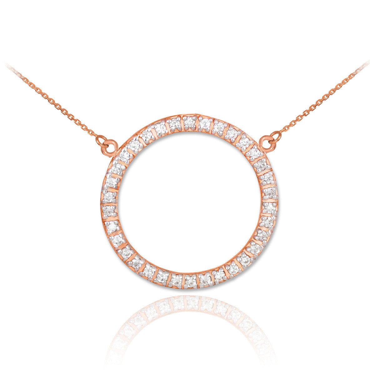 14K Gold Eternity Circle of Life Diamond Necklace, view 2