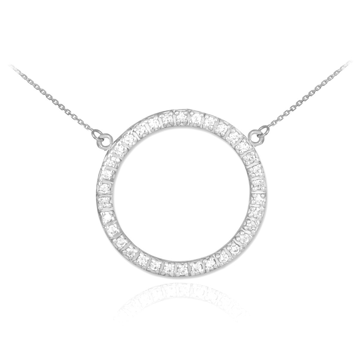 14K Gold Eternity Circle of Life Diamond Necklace, view 3