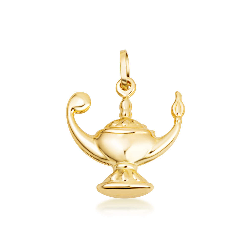 14K Gold Genie Lamp Necklace