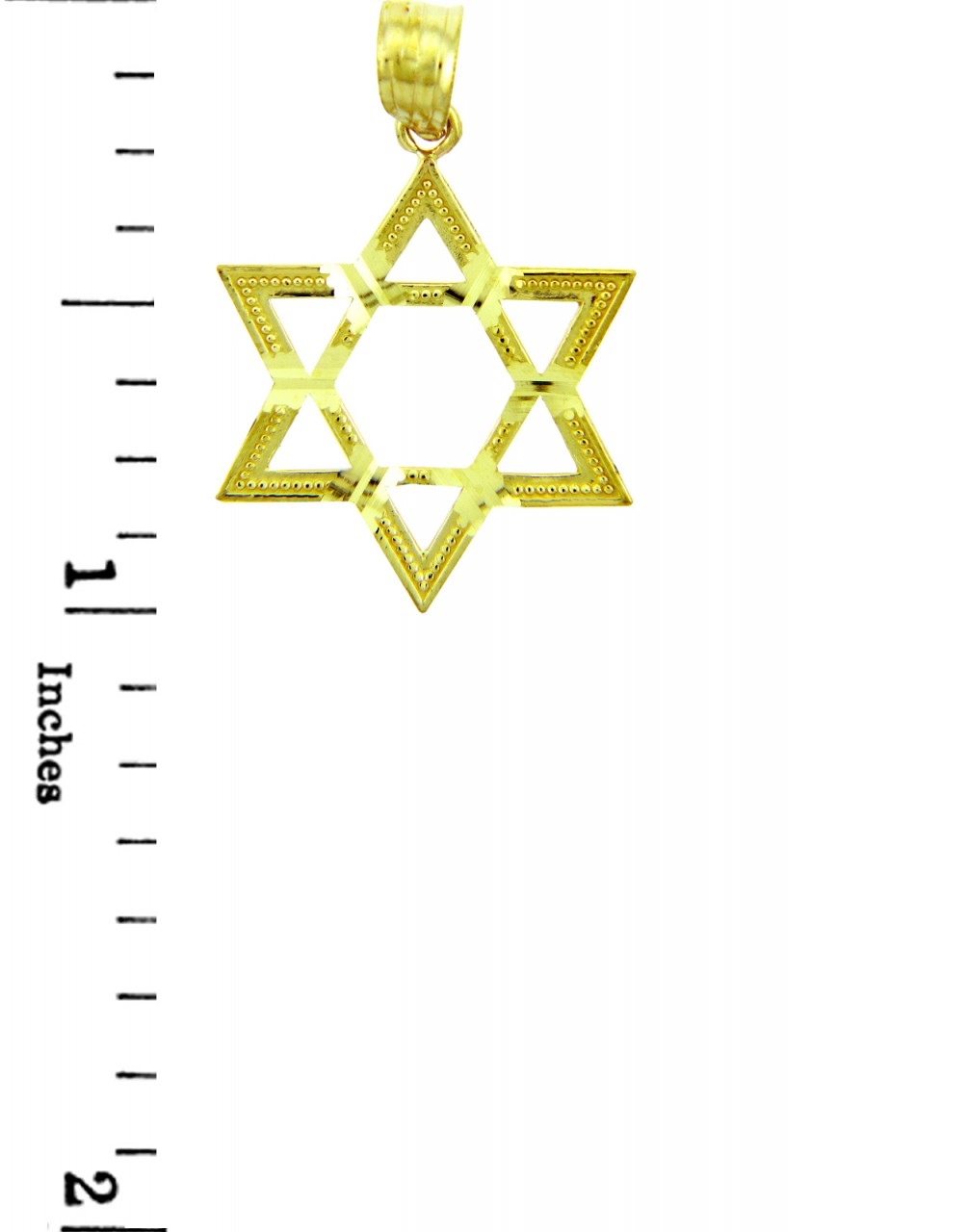 14K Gold Gleaming Star of David Pendant, view 2