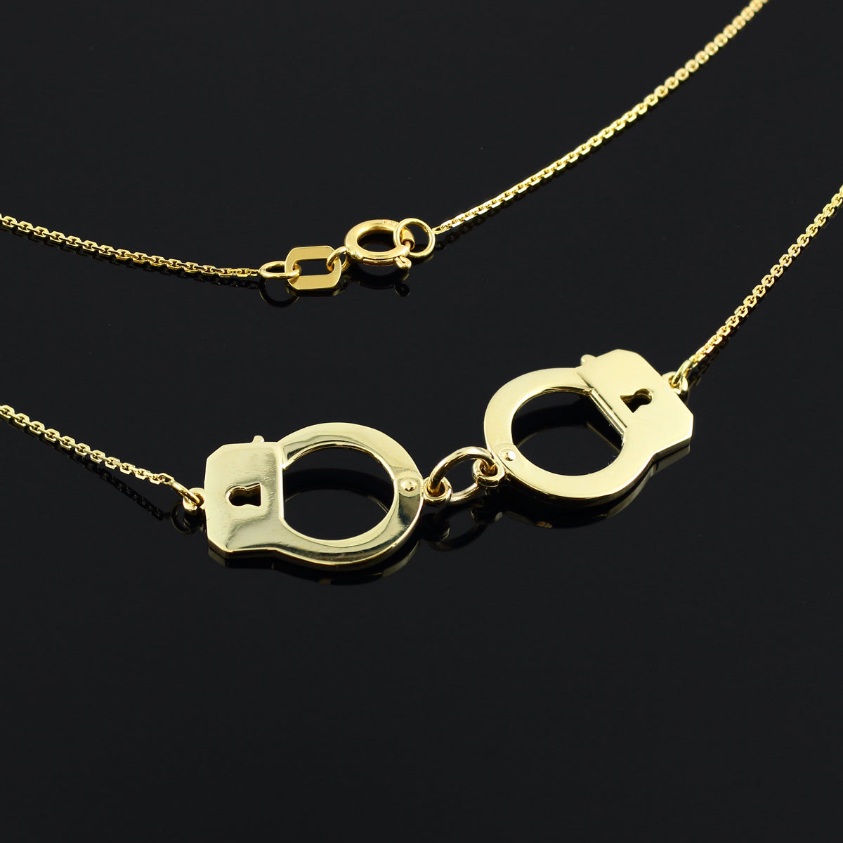 14k Gold Handcuffs Necklace, view 4