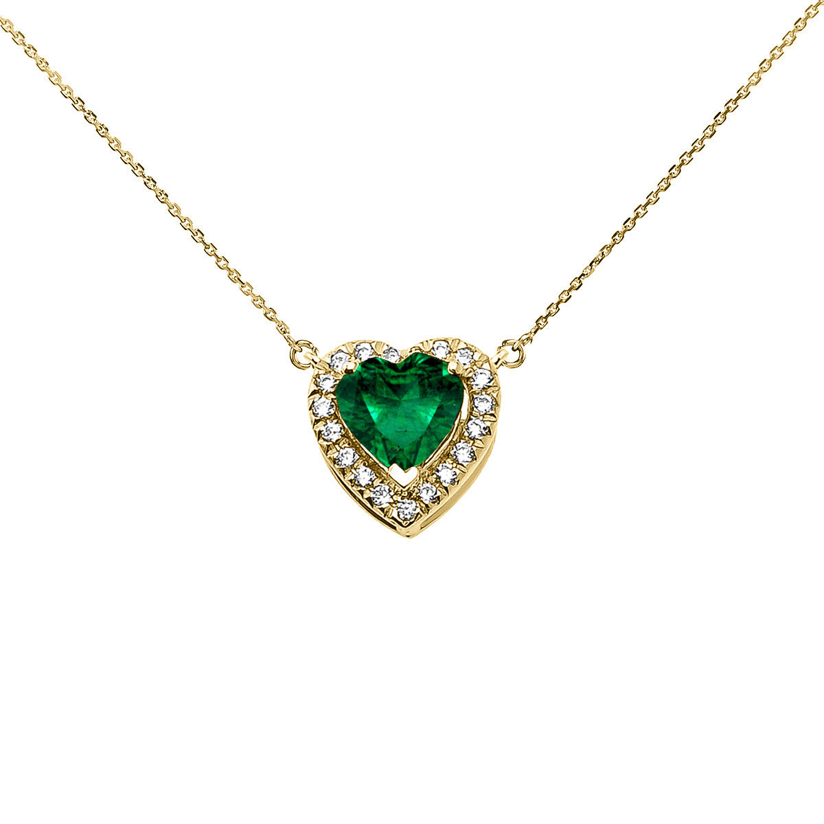 14K Gold Heart Birthstone And Diamond Pendant Necklace, view 6