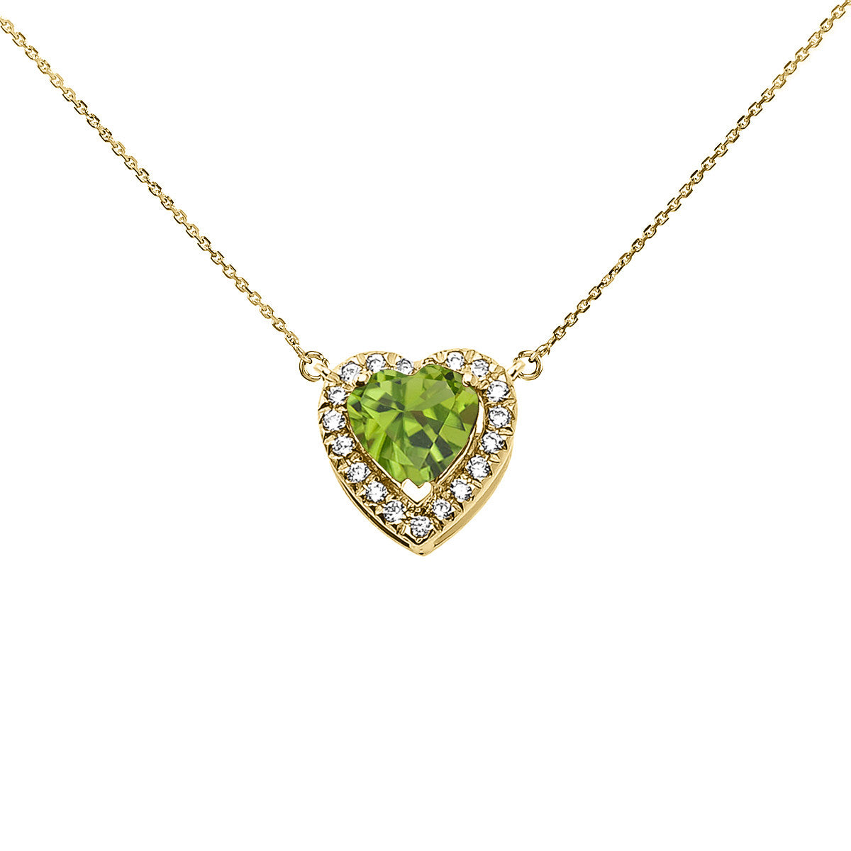 14K Gold Heart Birthstone And Diamond Pendant Necklace, view 9