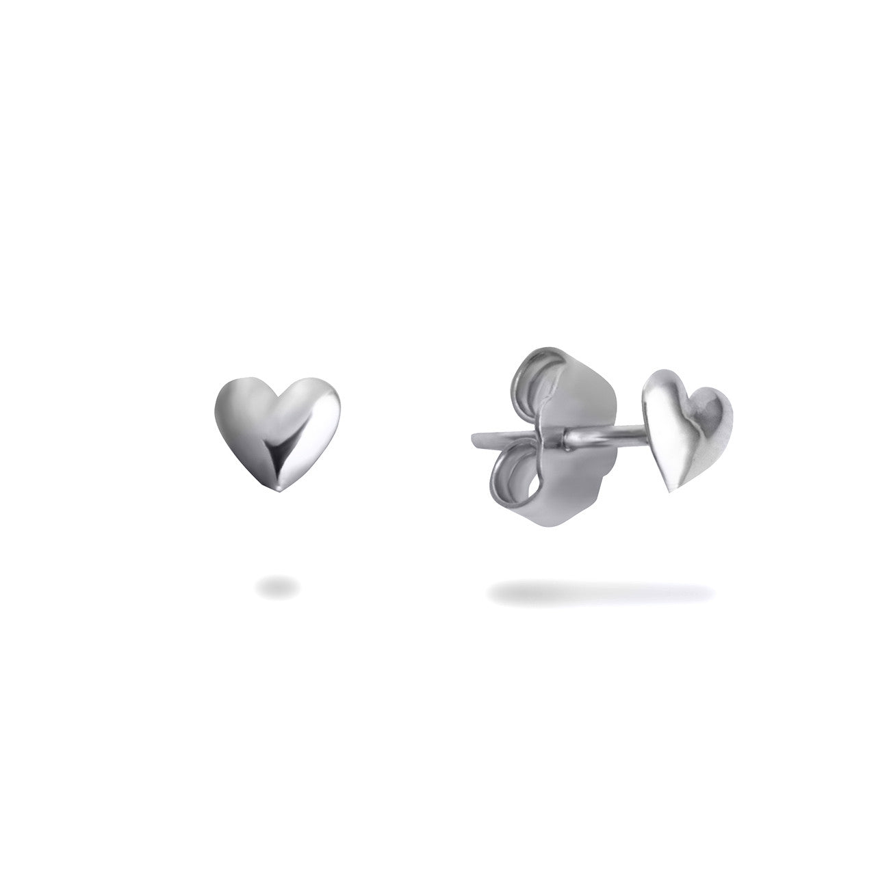 14K Gold Heart Love Stud Earrings, view 3