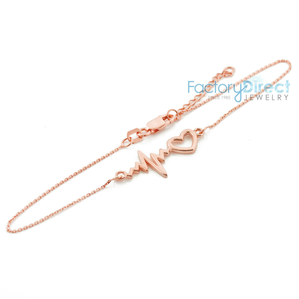 14K Gold Heartbeat Bracelet, view 4