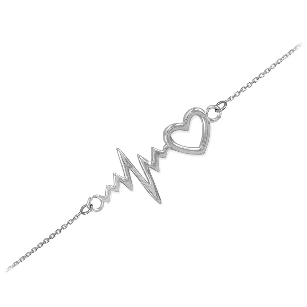 14K Gold Heartbeat Bracelet, view 5