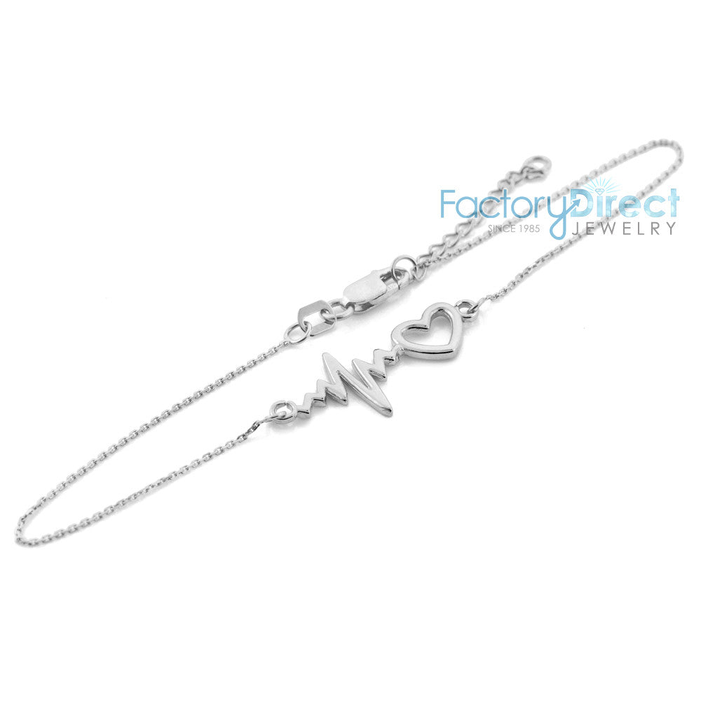 14K Gold Heartbeat Bracelet, view 6