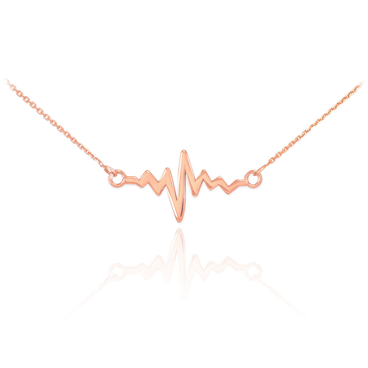 14K Gold Heartbeat Necklace — Width: 0.71, view 2