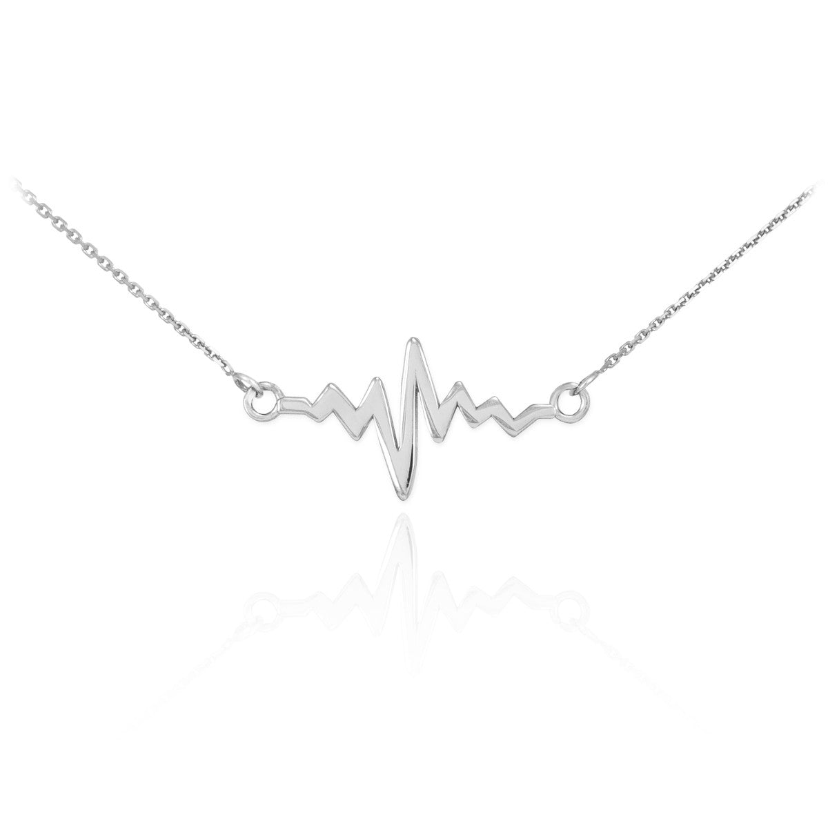 14K Gold Heartbeat Necklace — Width: 0.71, view 3