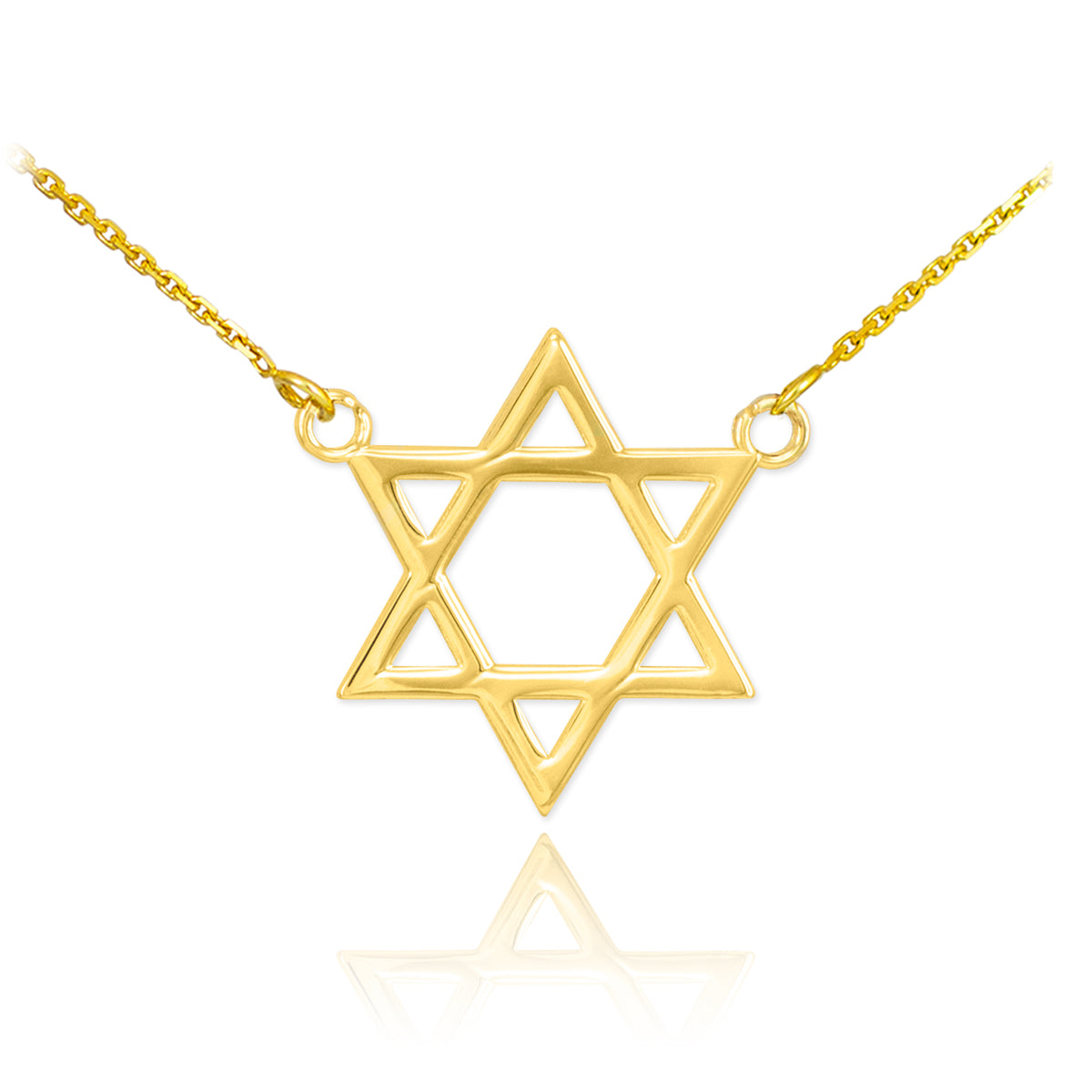 14K Gold Jewish Star of David Necklace