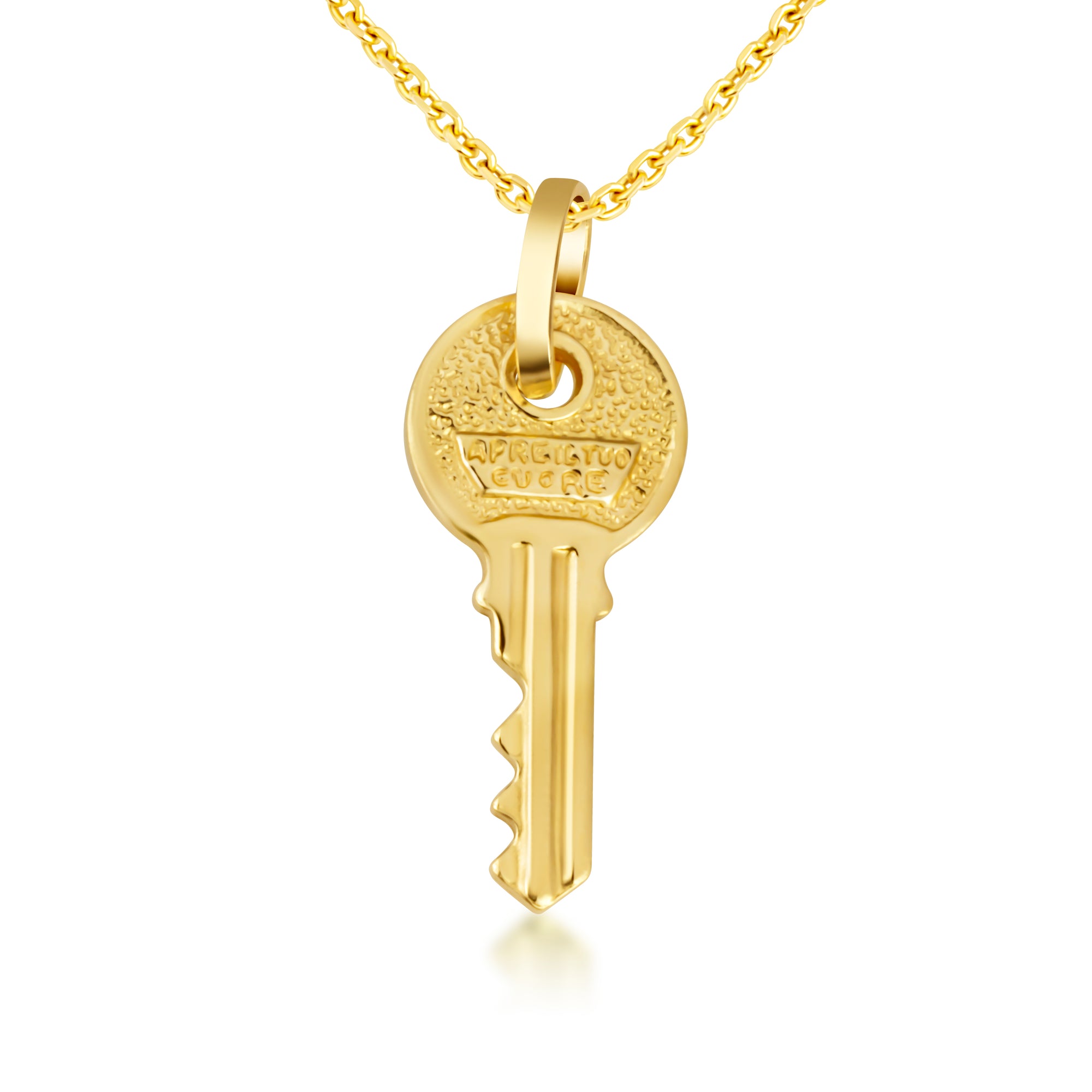 14K Gold Key Necklace, view 6