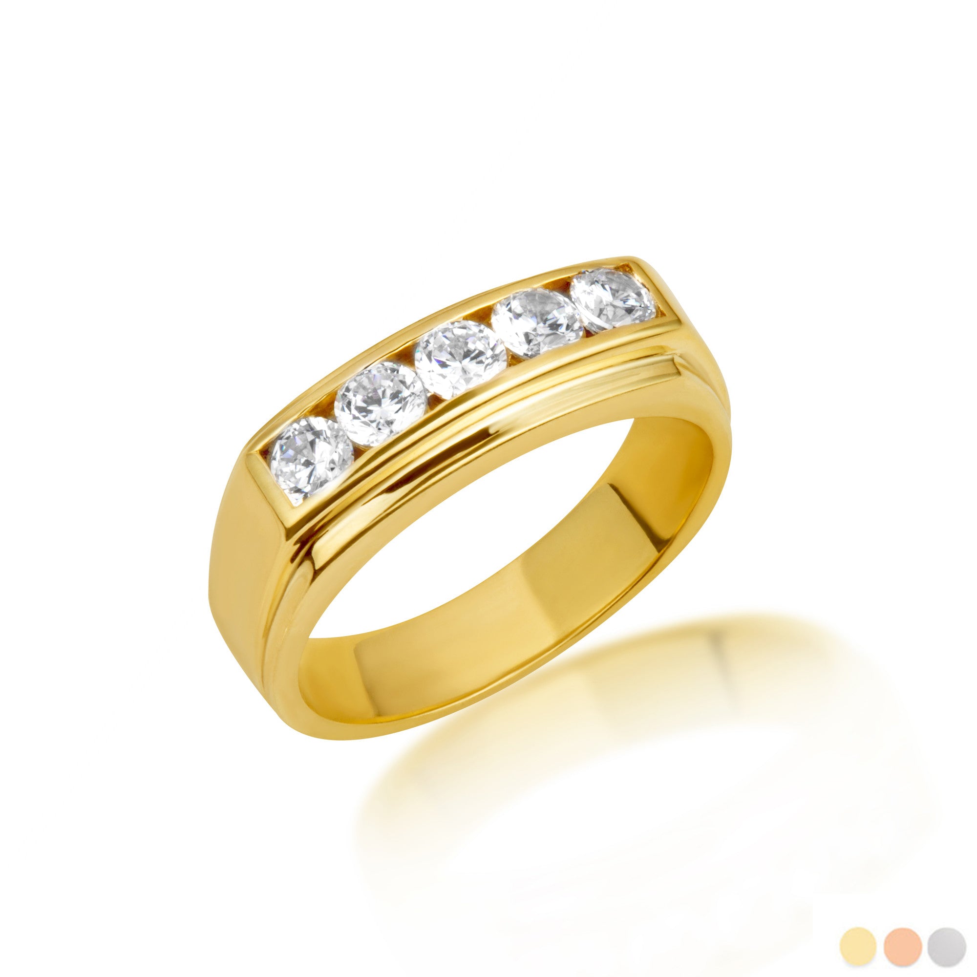 14K Gold Lab-Grown 1ct Diamond Wedding Band Ring