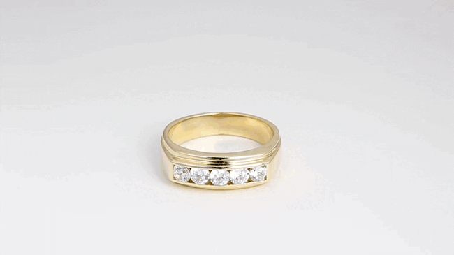 14K Gold Lab-Grown 1ct Diamond Wedding Band Ring, view 3