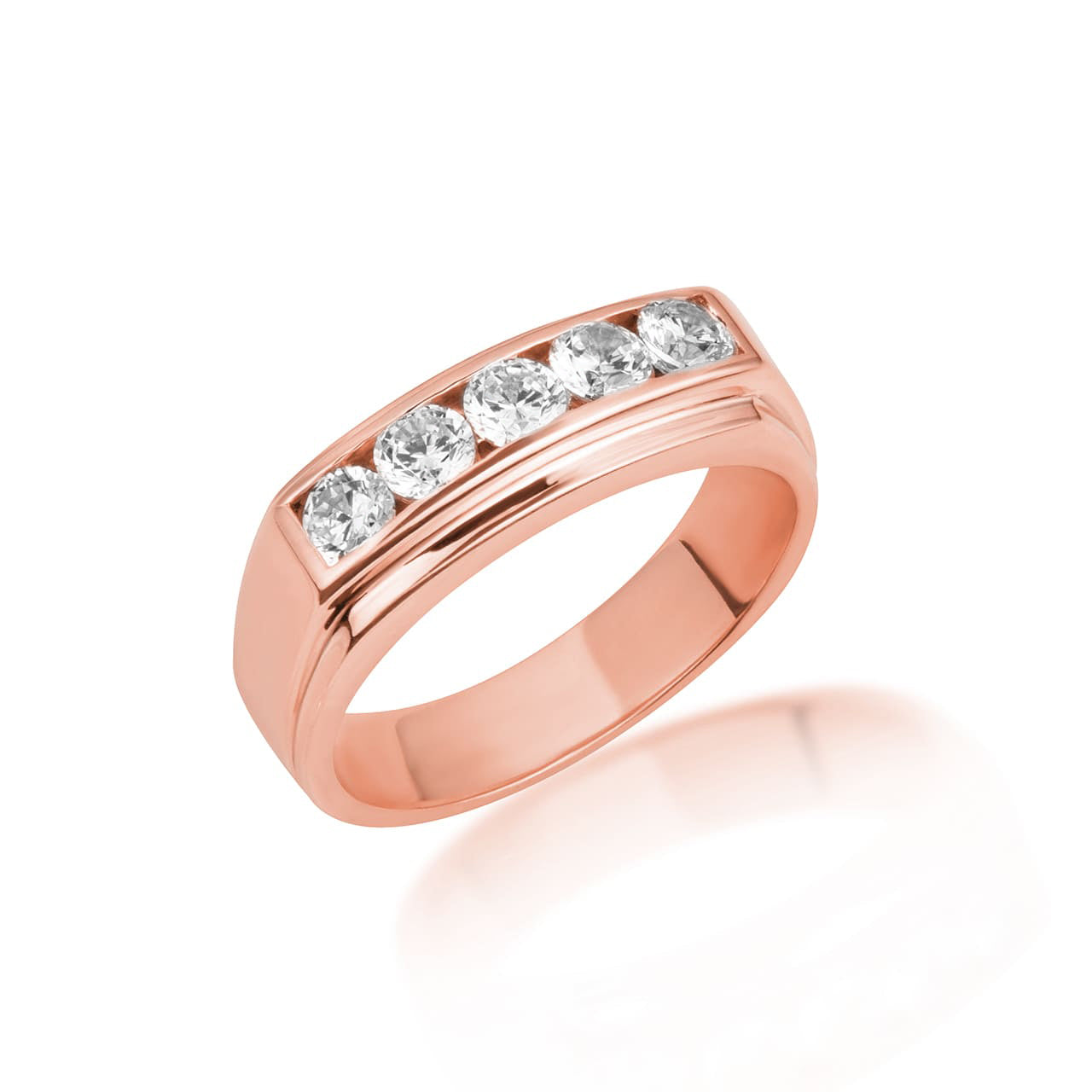 14K Gold Lab-Grown 1ct Diamond Wedding Band Ring, view 5